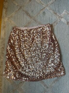 Festival glam Rose Gold Sequin Mini Skirt
